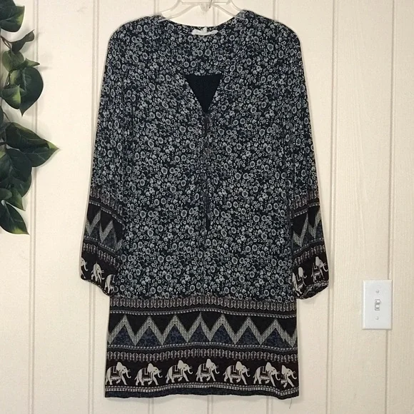 Ladies Altar’d State LS Multicolor Design Dress Elephants Flower Floral 
XS 0 2… - Picture 2 of 14